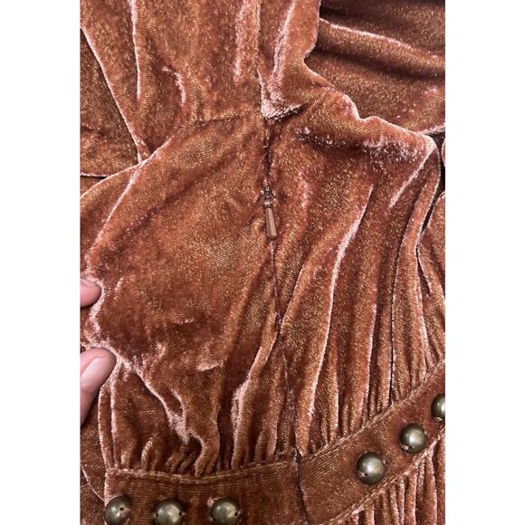 Double D Ranch Velvet Blessing Dress NWT XL Conchos Studs Copper Penny - Picture 11 of 15